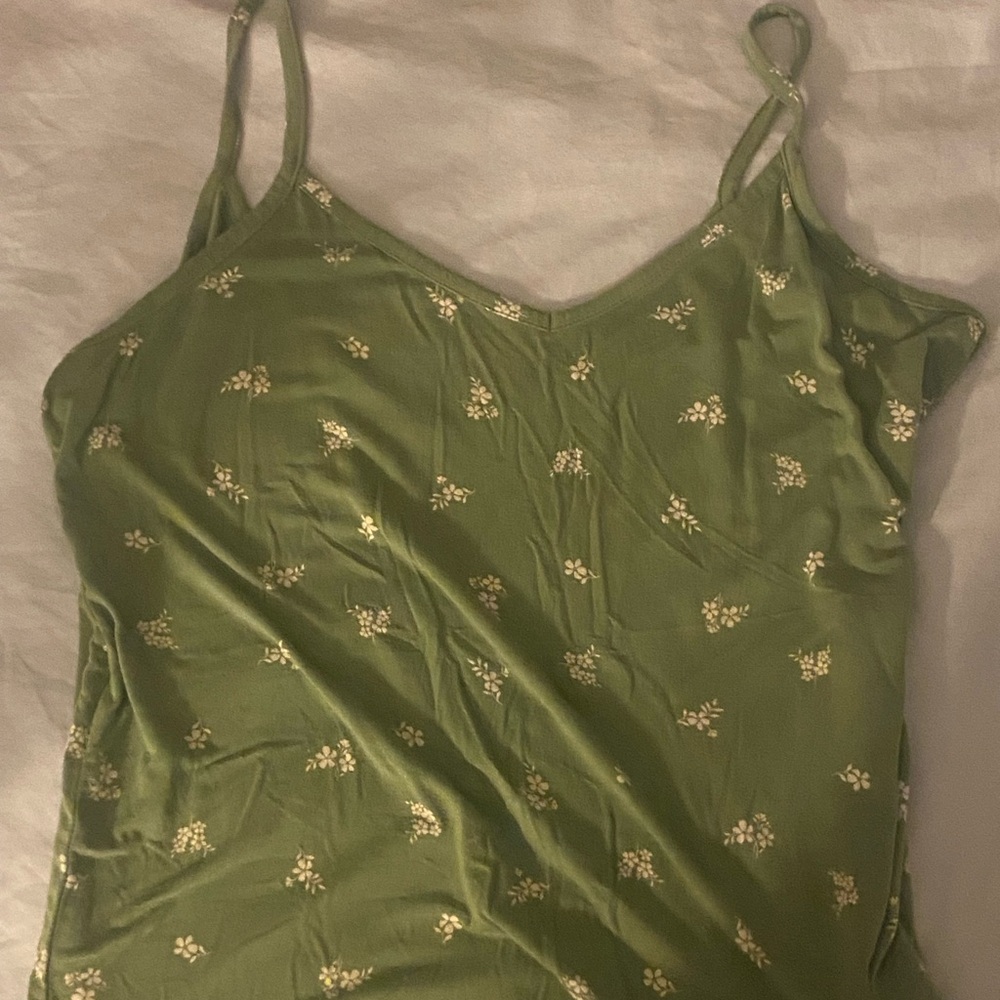 Old Navy Fitted Green Camisole Top
